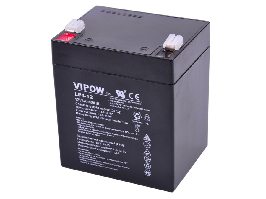Baterie gel Vipow fără întreținere de 12V 4Ah pentru UPS