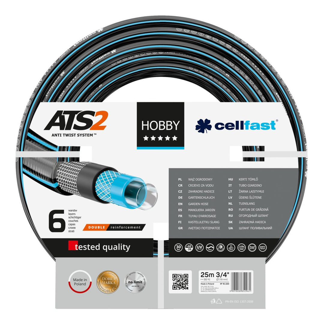 Furtun de grădină Cellfast Hobby cu 6 straturi ATS2 3/4" 25m