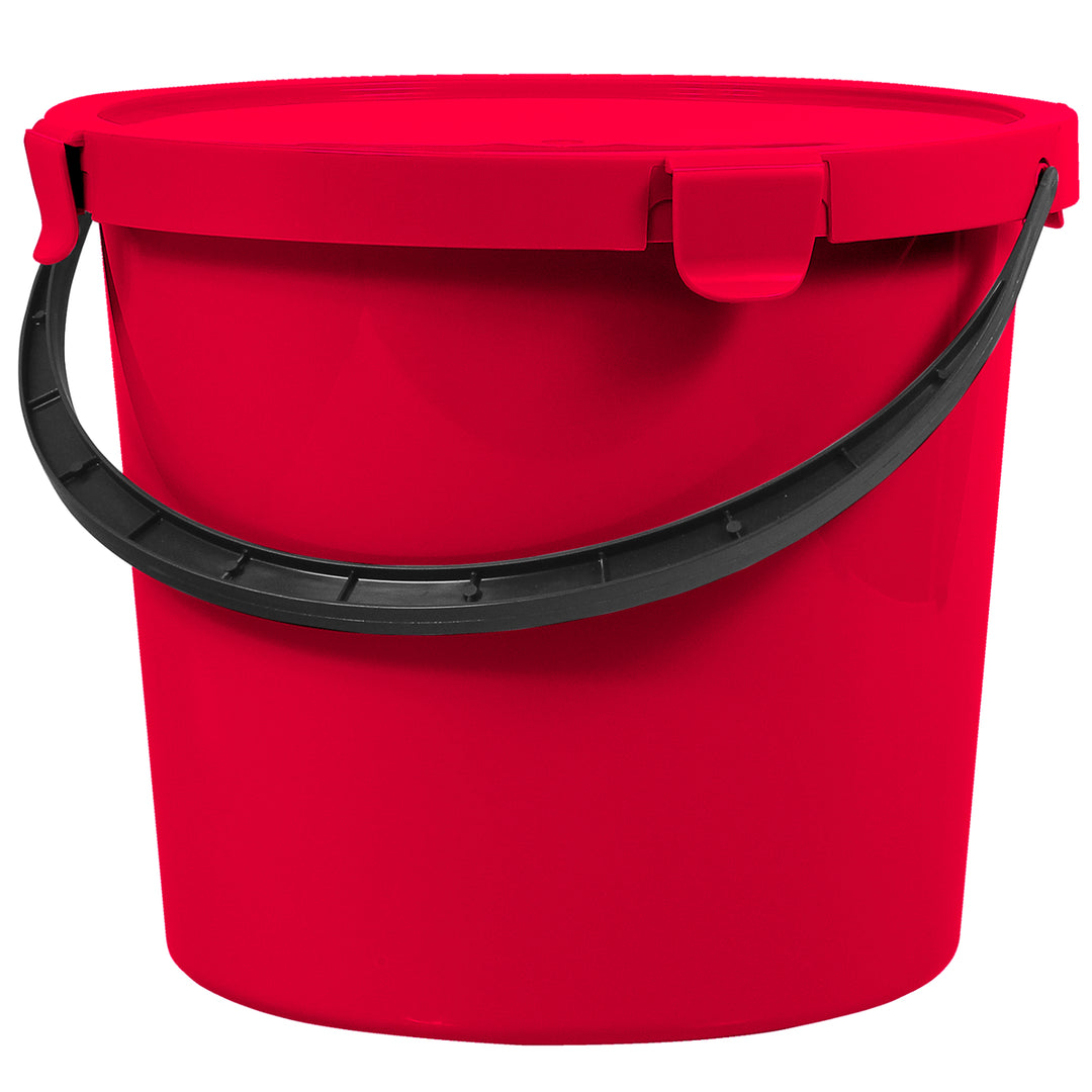 Găleată Plast Team Berry 10L cu capac și mâner roșu