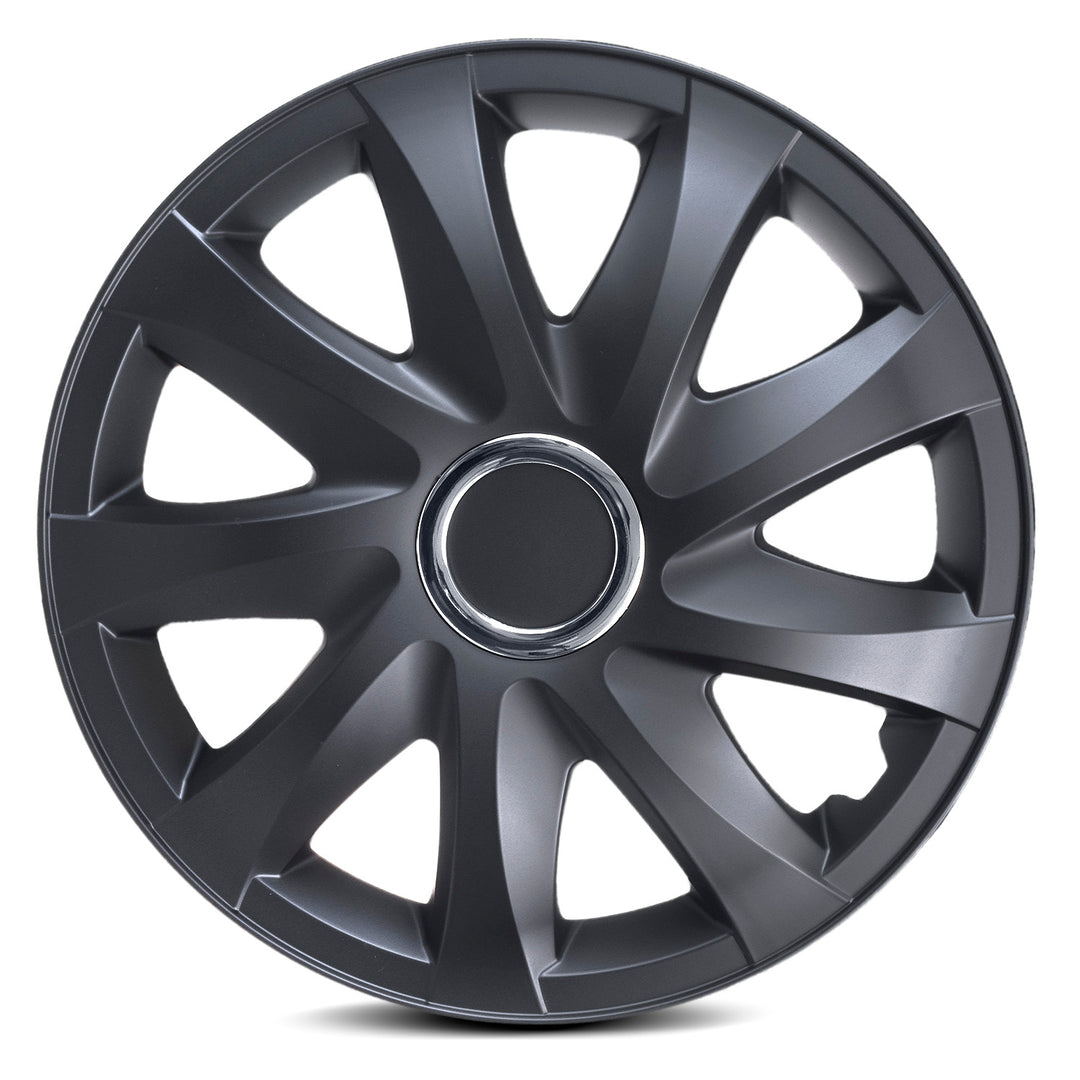 Capace de butuci universale 14" NRM DRIFT negru mat 4 piese