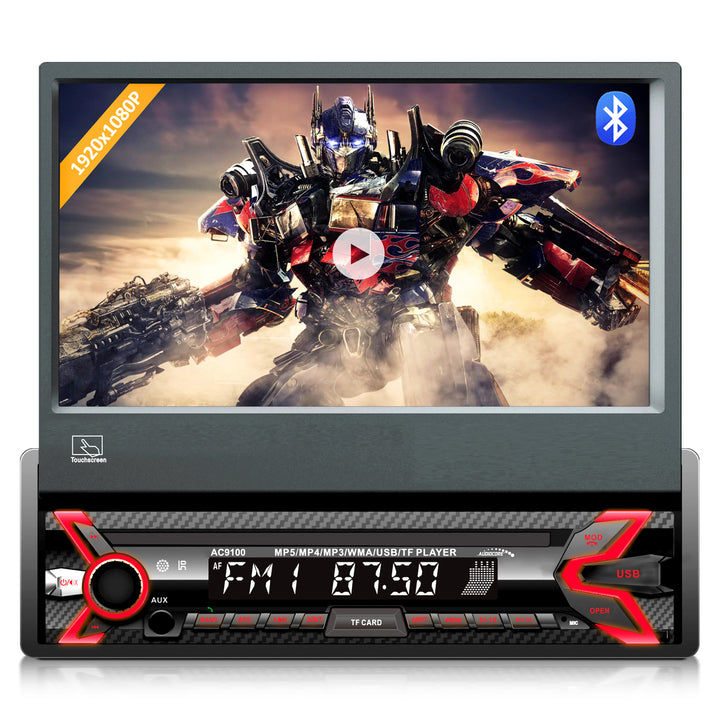 Audiocore AC9100 Car Radio LCD 7 "Ecran 1080P MP5 MP3 USB AVI DivX Bluetooth Mâini libere RDS Radio digital Telecomandă 1 DIN