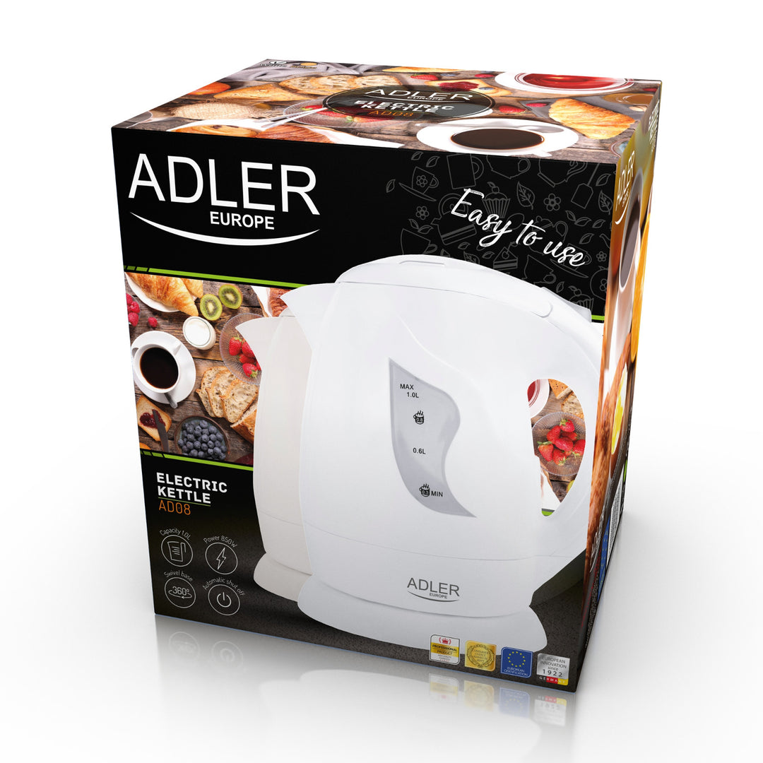 Ceainic fără fir Adler, 850W, clasic de 1L, bej, AD 08 b