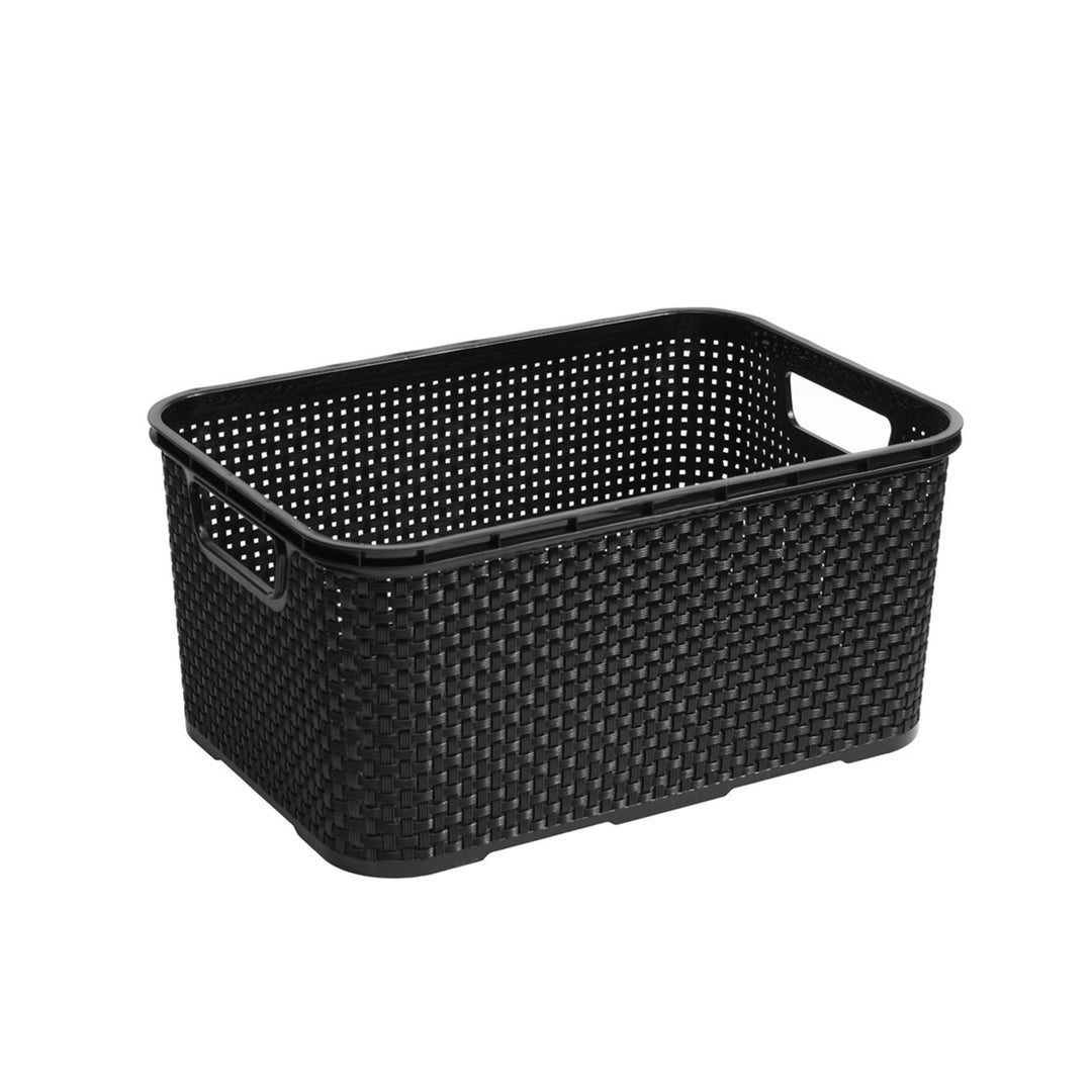 BranQ Coș de depozitare BranQ Rattan 10L gri cu mânere