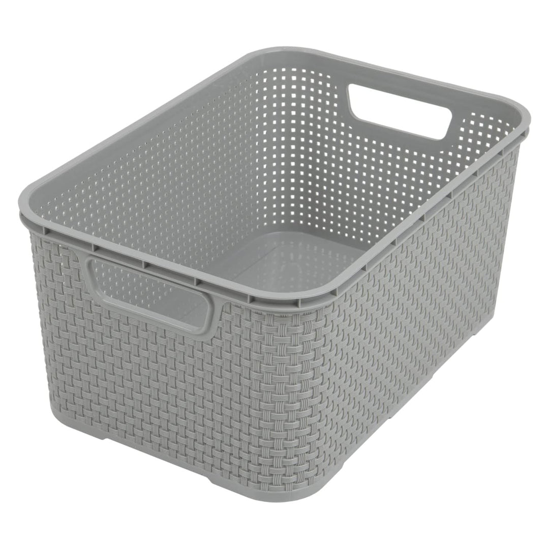 BranQ Rattan Rattan 7L coș de depozitare gri cu mânere
