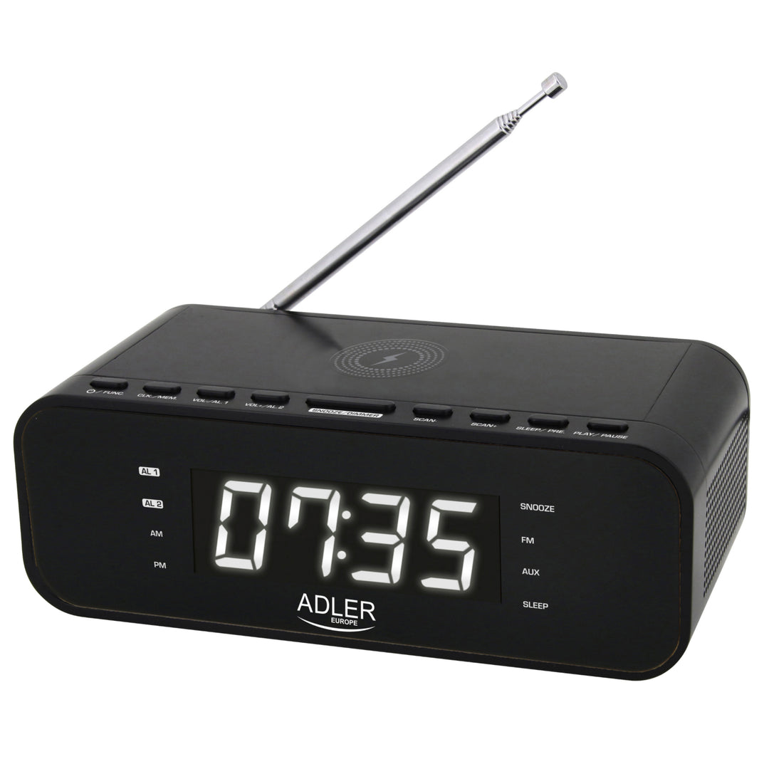 Radio cu ceas deșteptător, încărcător wireless și Bluetooth - Adler AD 1192B