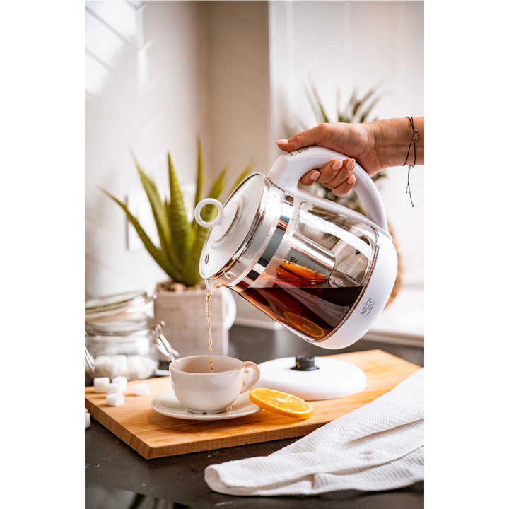Ceainic din sticlă de 1,5 L cu filtru și control al temperaturii Adler AD 1299