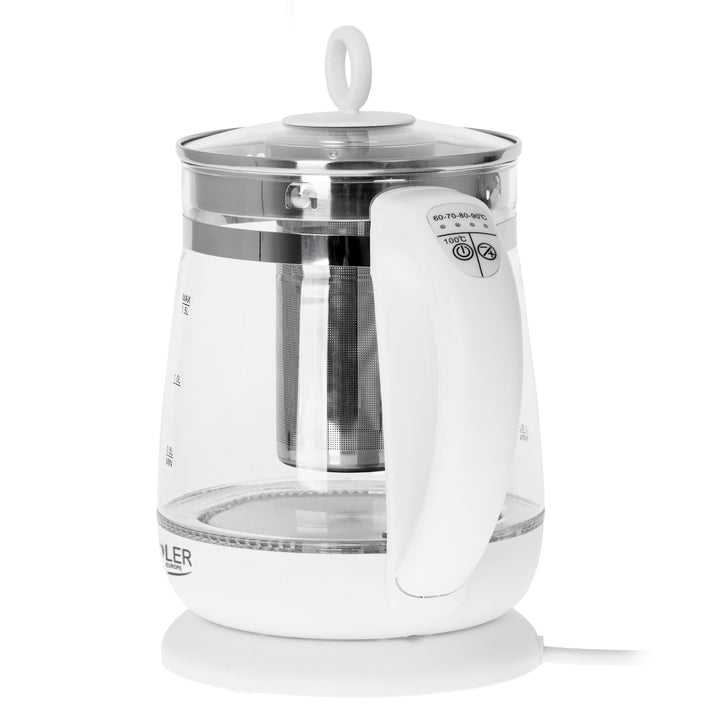 Ceainic din sticlă de 1,5 L cu filtru și control al temperaturii Adler AD 1299