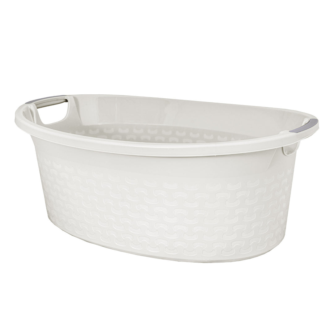 BranQ Cotton 60l castron oval pentru rufe de culoare alb antic