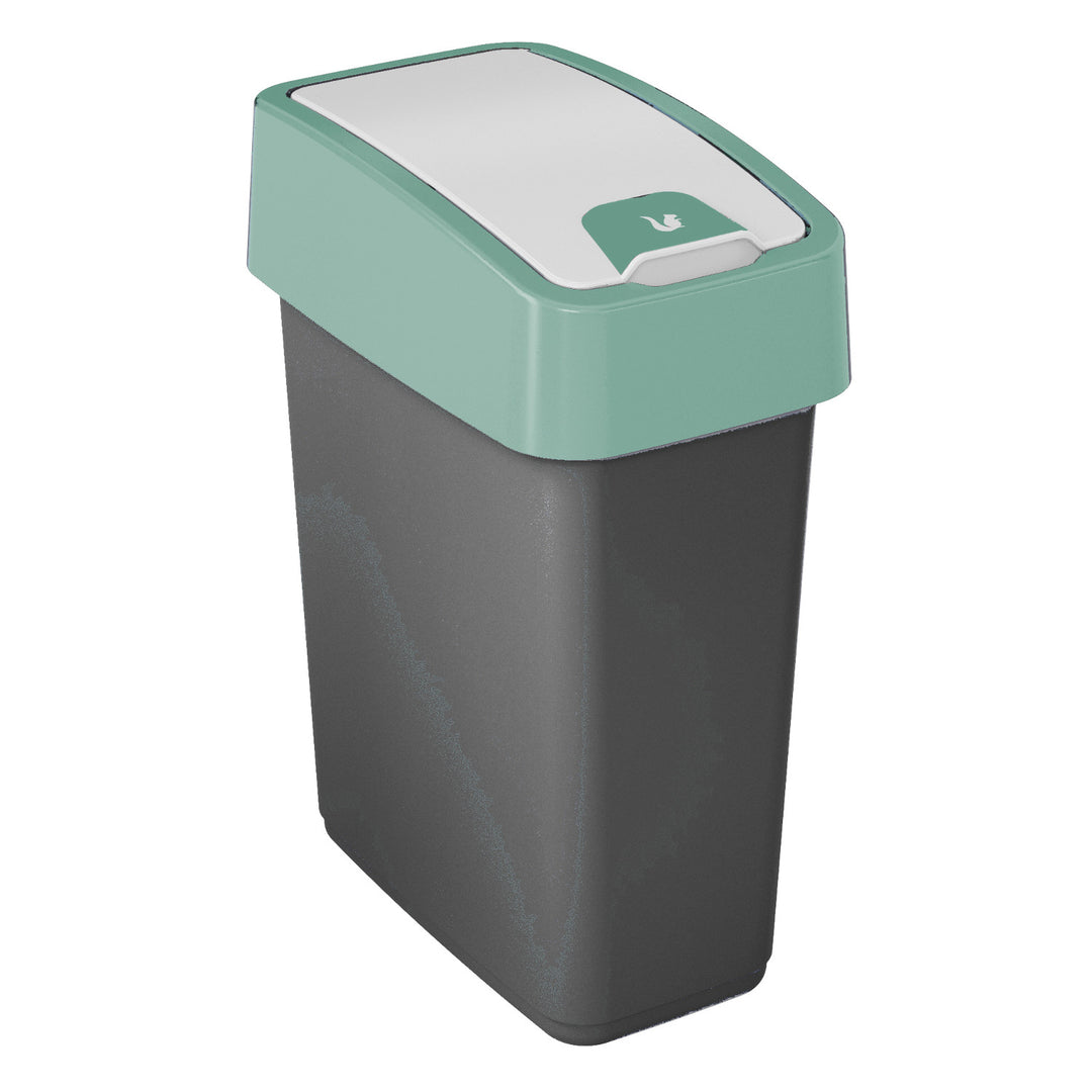 Coș de gunoi cu capac 10l Keeeper Magne - capac de culoare verde