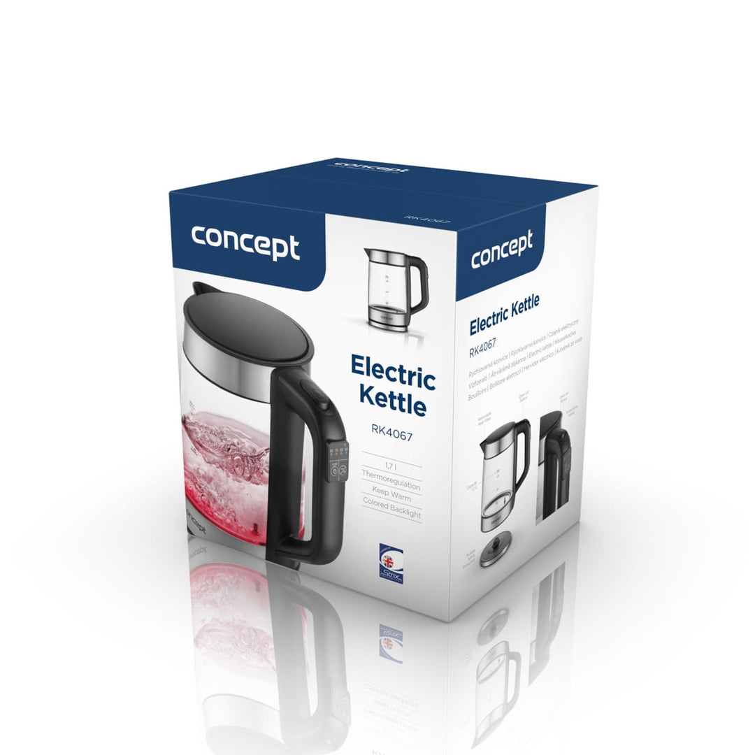 Ceainic electric din sticlă Concept de 1,7 l cu control al temperaturii RK4067