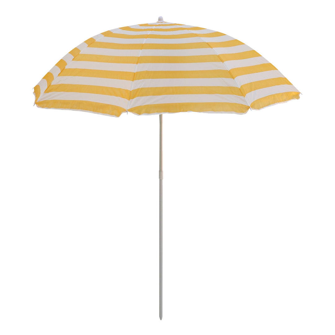 Umbrelă de grădină Master Grill&Party, 180 cm diametru, dungi albe și galbene, JKB02