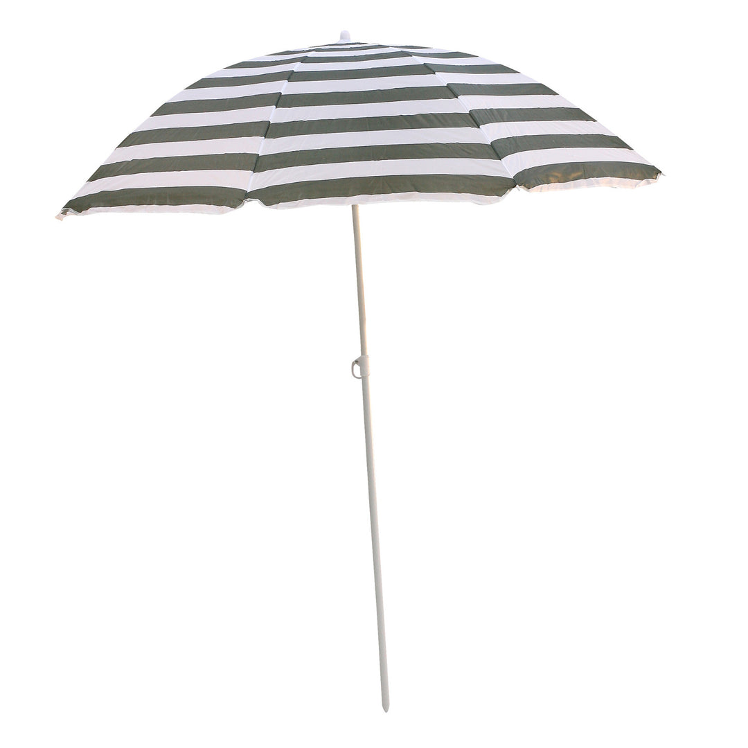 Umbrelă de grădină Master Grill&Party, 180 cm diametru, dungi albe și verzi, JKB03