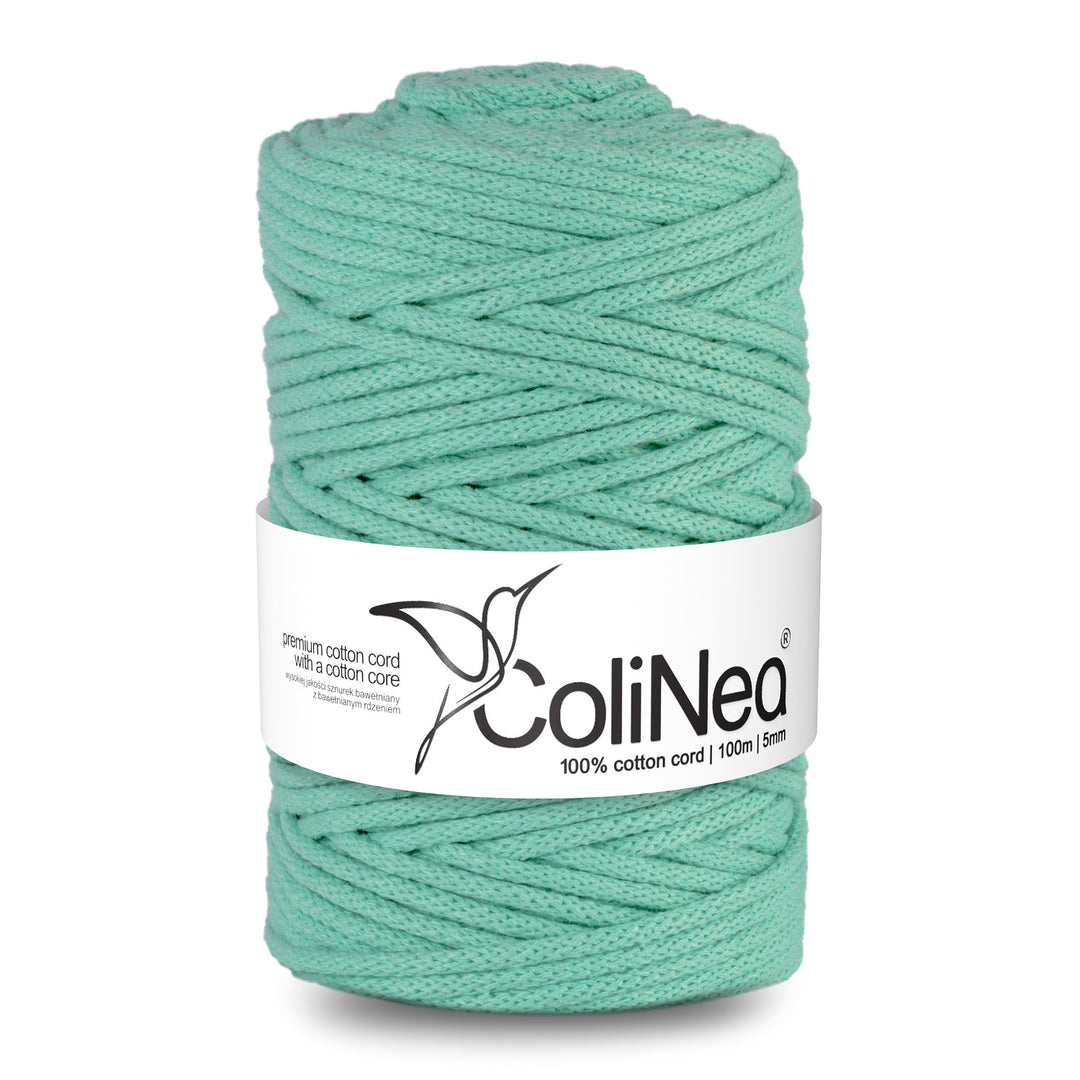 ColiNea, cordon de bumbac cu miez de bumbac, împletit, 5mm, 100m, celadon