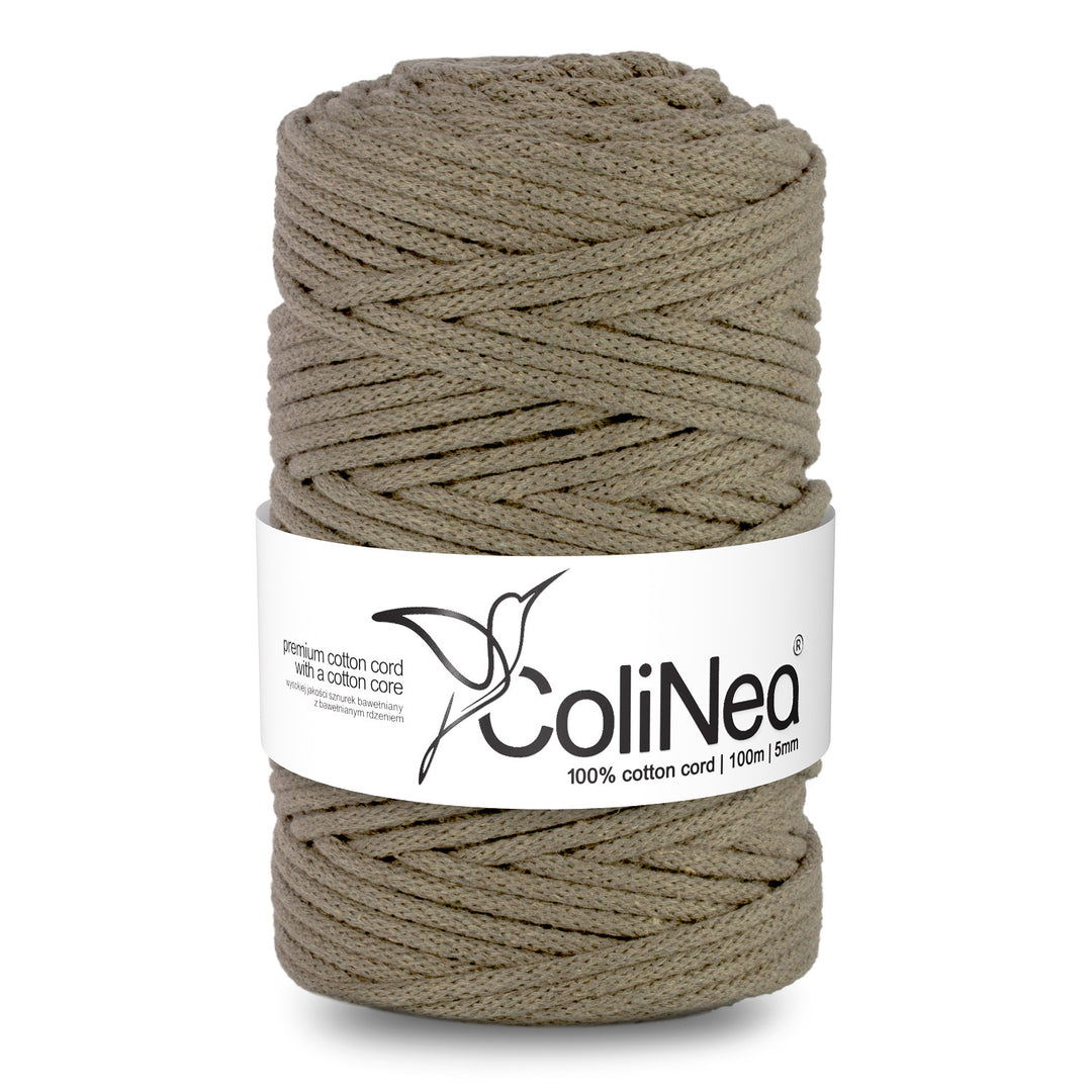 ColiNea, cordon de bumbac cu miez de bumbac, împletit, 5mm, 100m, bej închis