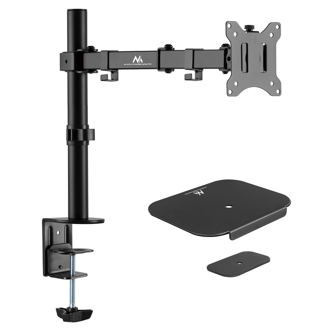 Suport de birou Maclean pentru monitor LCD, braț dublu, VESA 75x75 și 100x100, 17-32", 8 kg