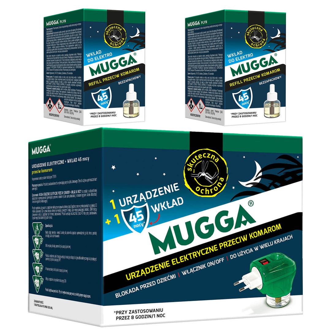 Dispozitiv electric Mugga 45 de nopti 35ml + 2 rezerve 45 de nopti 35ml