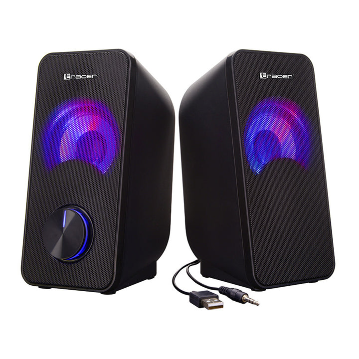 Difuzoare Tracer, iluminare de fundal RGB, 6 W RMS, sursă de alimentare USB, Loop