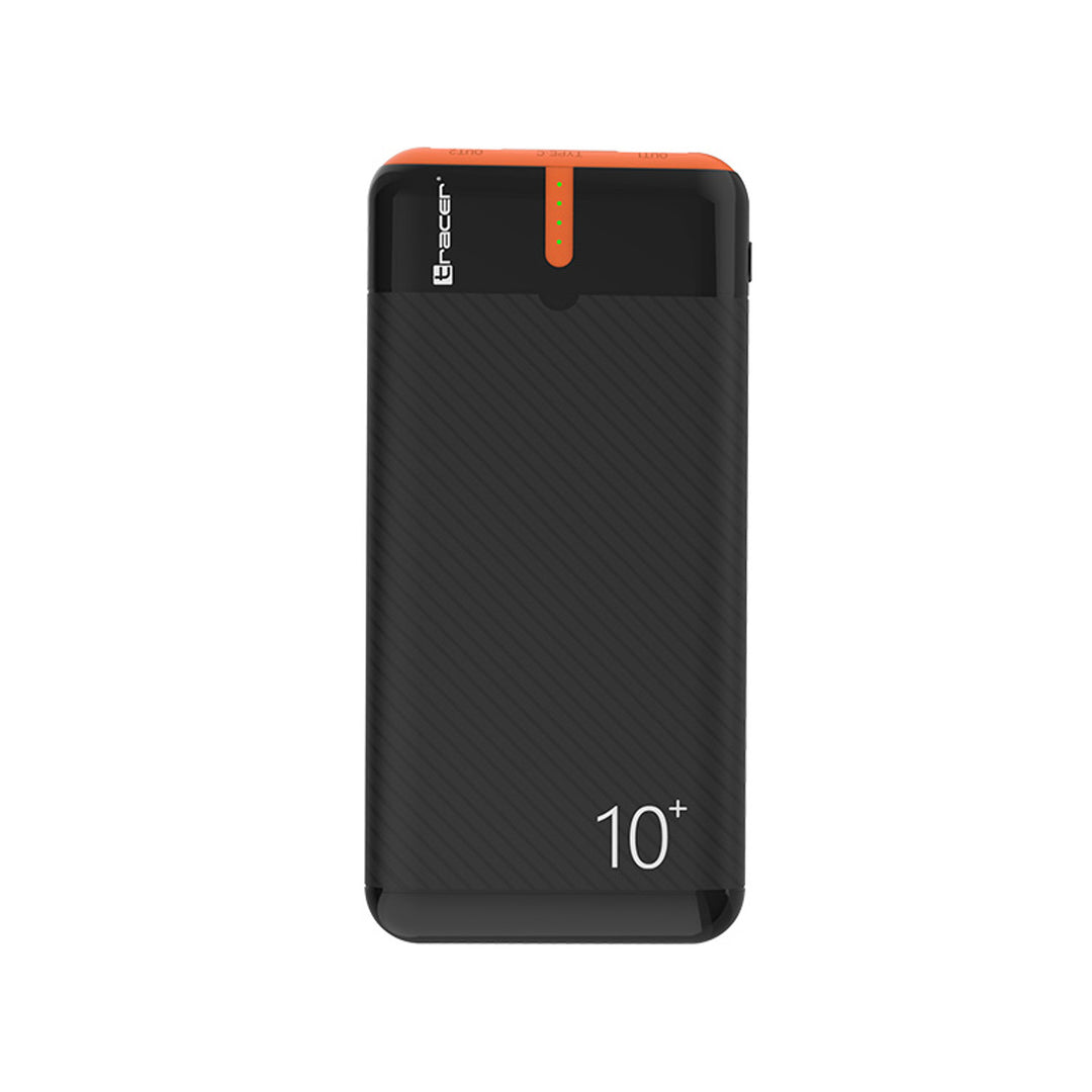 Tracer Powerbank, 10000 mAh, negru și portocaliu, USB C, 2A, EnerGo