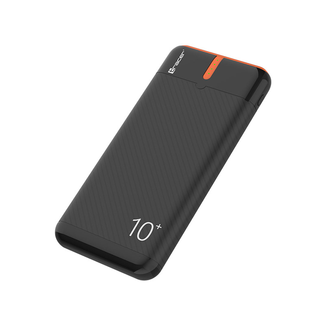 Tracer Powerbank, 10000 mAh, negru și portocaliu, USB C, 2A, EnerGo