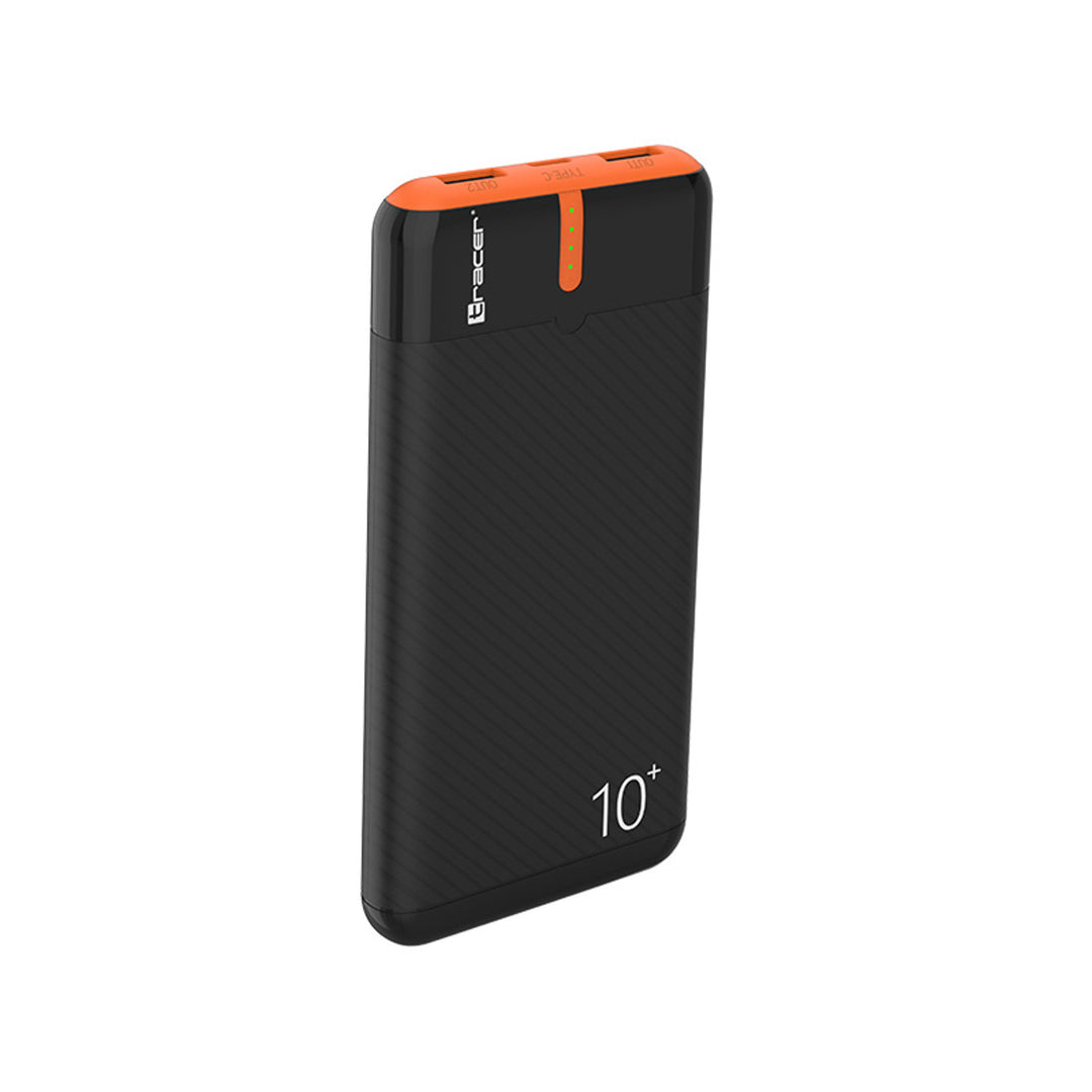 Tracer Powerbank, 10000 mAh, negru și portocaliu, USB C, 2A, EnerGo