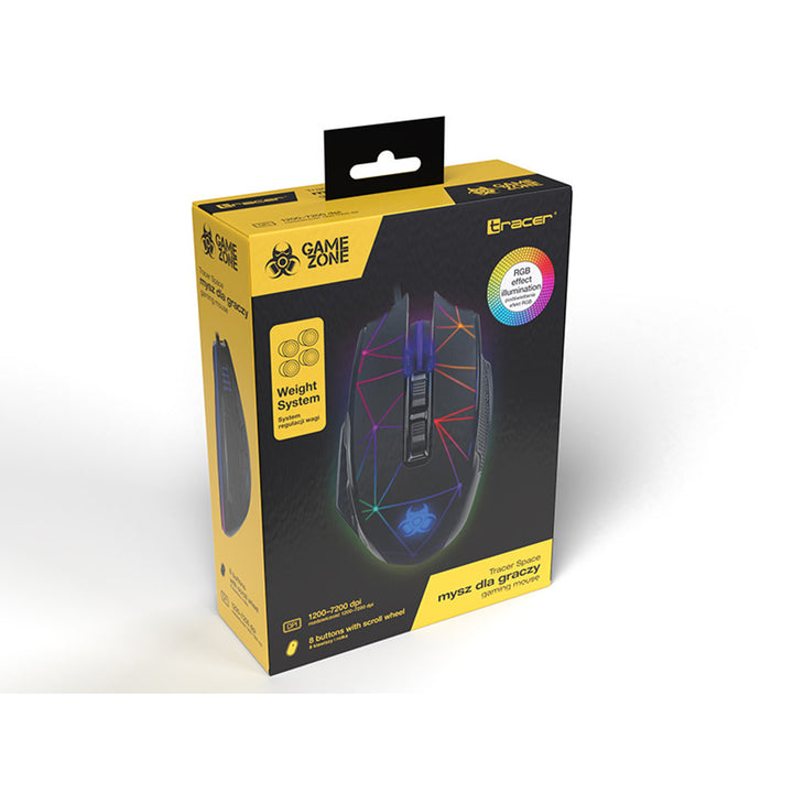 Mouse de gaming Tracer Space, iluminare din spate RGB, 7200 DPI
