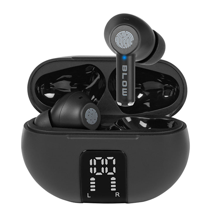 Căști fără fir BLOW, Bluetooth 5.3, afișaj LED, sistem ENC, PRO ENC BLACK