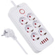 Furtun de alimentare Maclean, cablu prelungitor cu 6 prize + 4xUSB, 110-240V AC 50/60Hz, 2.1A max 2500W, 1.5 m, alb, MCE389 W