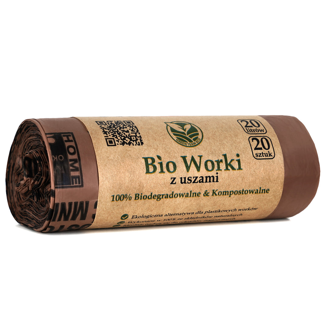 BIO pungi compostabile 20 litri 20 bucăți biomateriale pe bază de minerale din sol și uleiuri vegetale