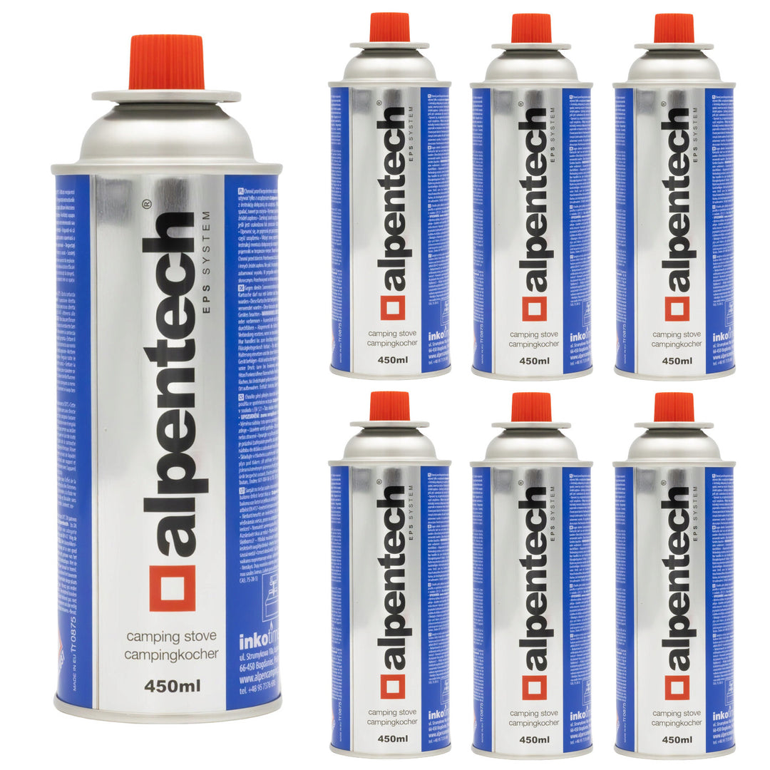 Cartuș de gaz Alpentech 450ml, conform EN417, izobutan, sistem EPS, IK301, 7 bucăți