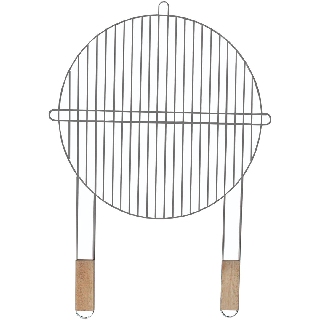 Master Grill & Party grătar rotund pentru grătar, oțel cromat, mânere din lemn, 51 cm, MG257