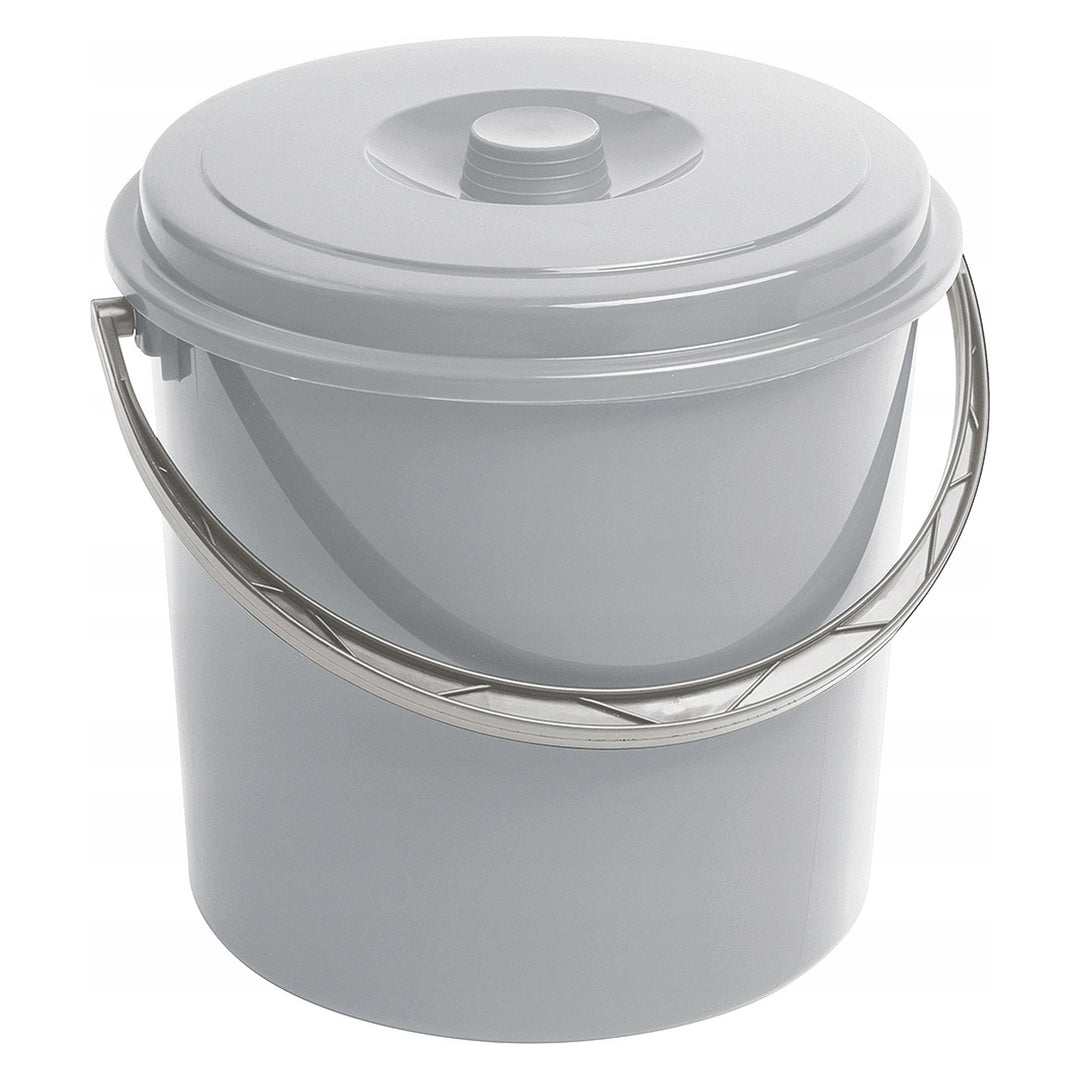Găleată Curver, cu capac, mâner confortabil, 12L, gri, 241750