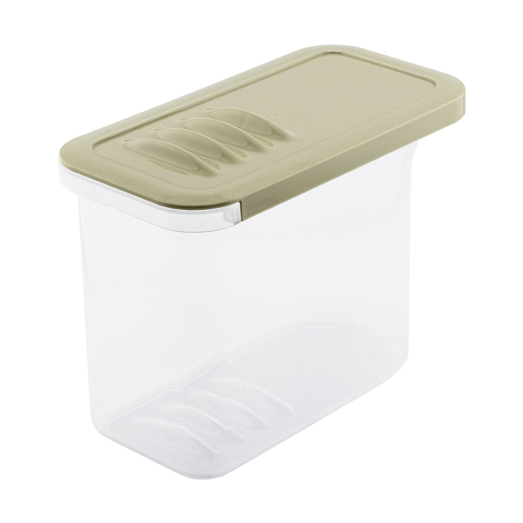 Recipient pentru alimente BranQ, 1l, transparent, capac verde măsliniu, Shark
