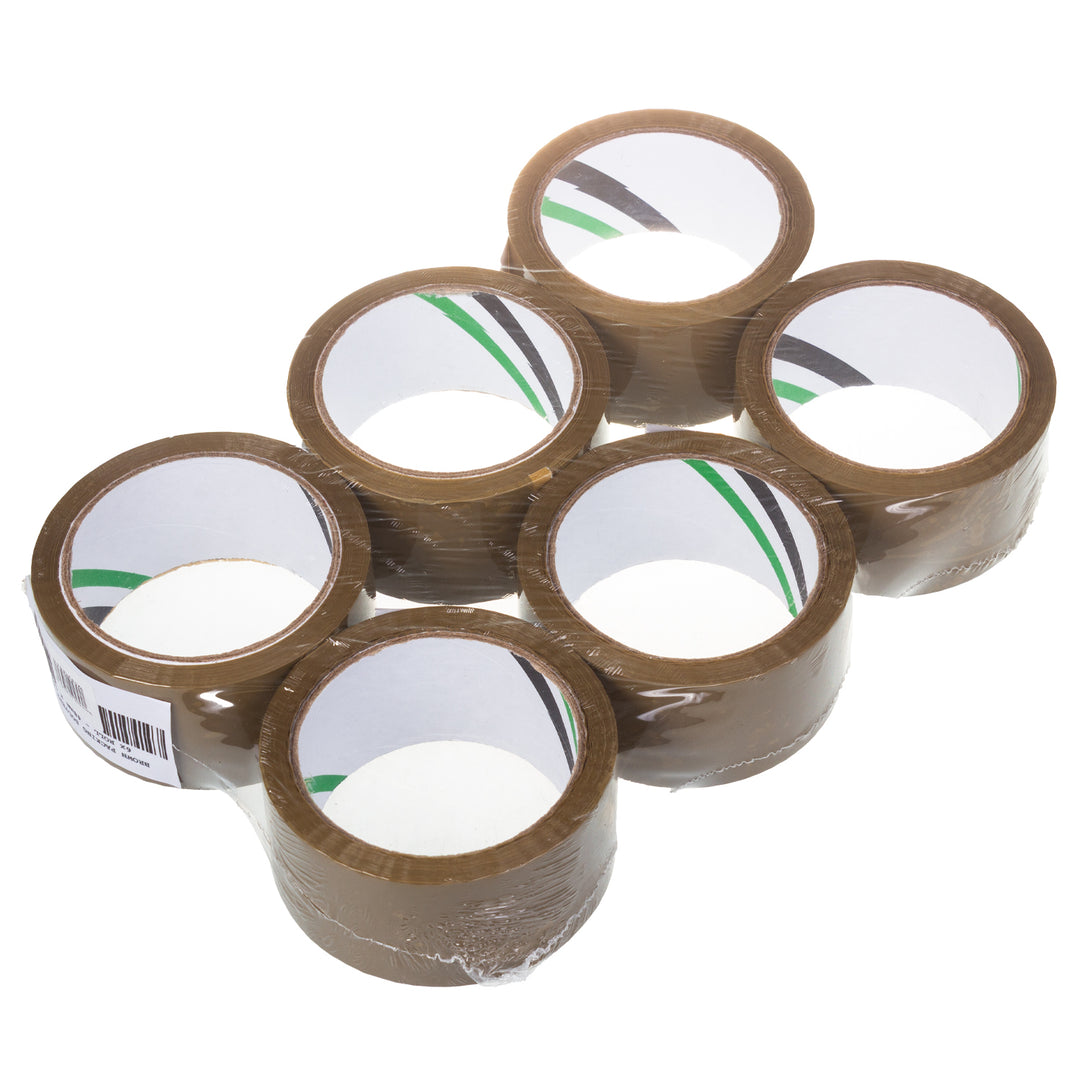 Bandă de ambalaj autoadezivă cu solvent maro 54m 48mm - 6 bucăți