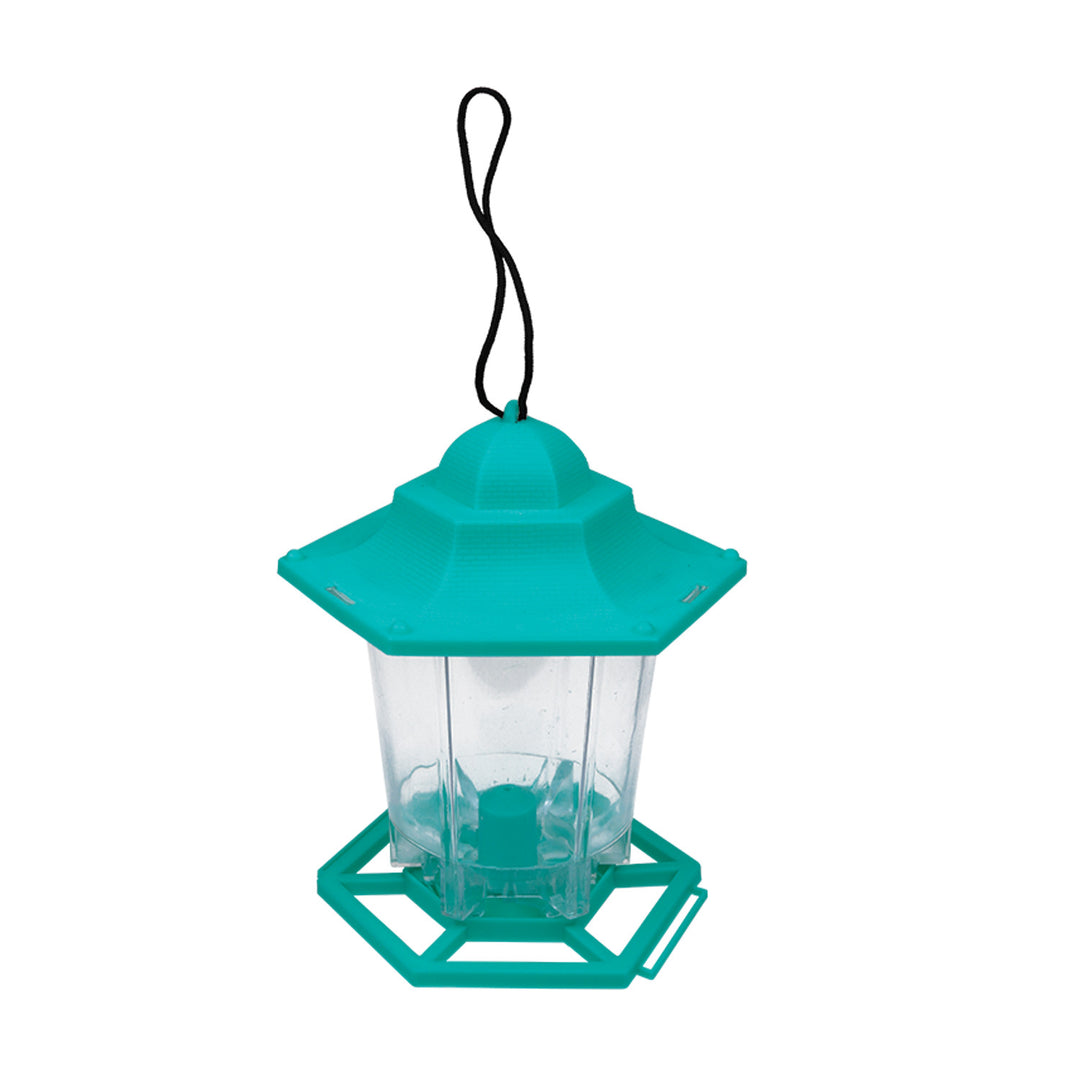 Alimentator cu baldachin din plastic, culoare verde, dimensiuni: lățime 13cm, înălțime 18cm, Greenmill GR2026