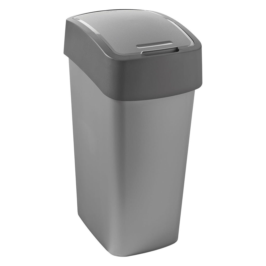 Coș de gunoi Curver, cu capac, articulat, 45l, gri, Flip Bin