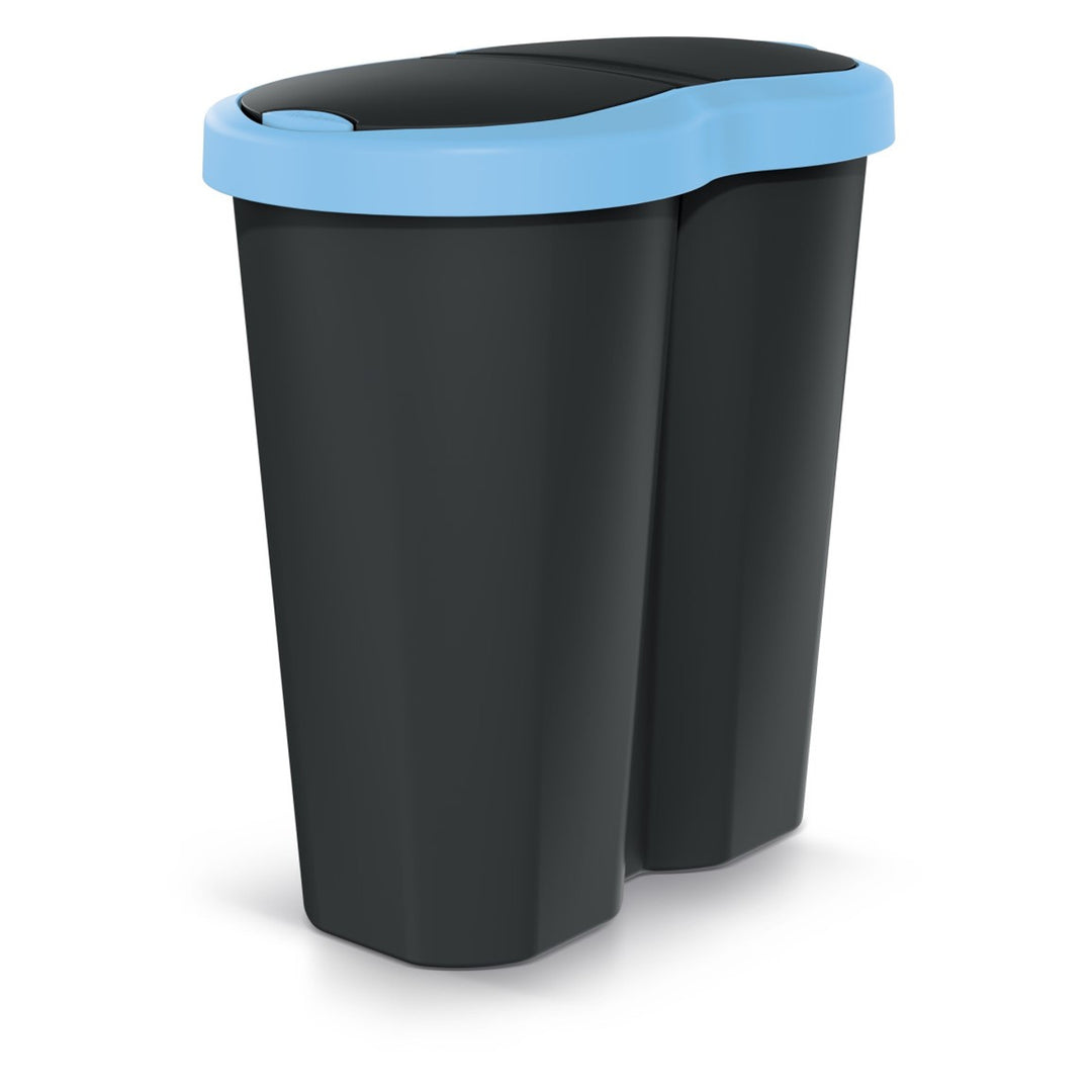 Coș de gunoi Compacta R Duo, albastru/negru, capacitate 40L, un compartiment, două capace, NDRF40-2717C_S411