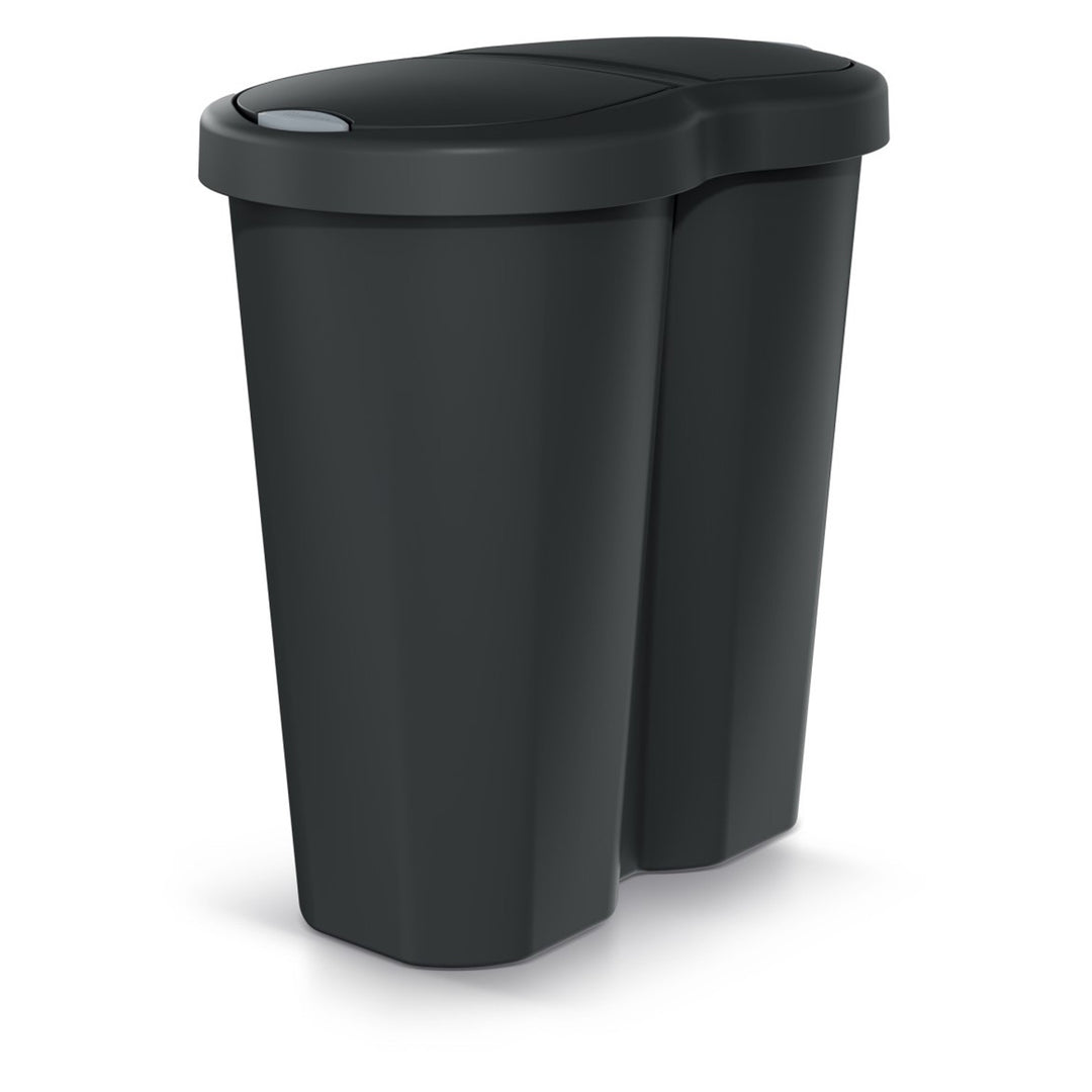 Coș de gunoi Compacta R Duo, negru, capacitate 40L, un compartiment, două capace, NDRF40-S411