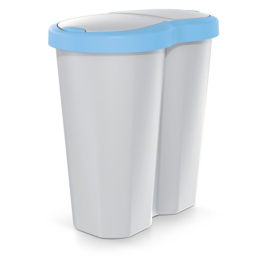Coș de gunoi Compacta R Duo, albastru/ash, capacitate 40L, un compartiment, două capace, NDRF40-2717C_427C