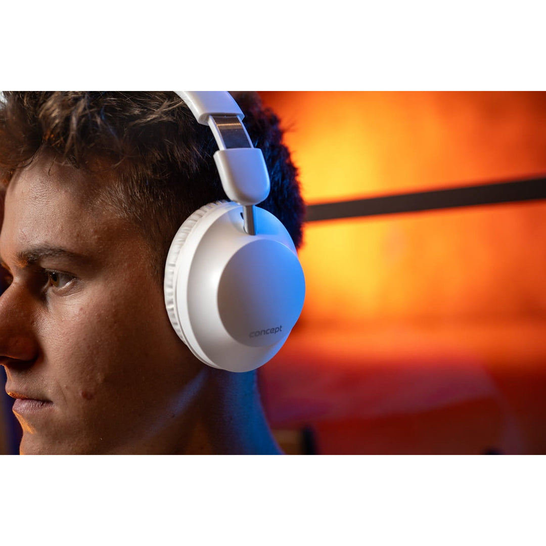 Căști in-ear wireless Concept SoundJoy, până la 45 de ore timp de redare, Bluetooth 6.0, încărcare rapidă, anulare activă a zgomotului până la 18dB, alb, HS4081
