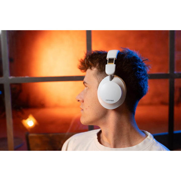 Căști in-ear wireless Concept SoundJoy, până la 45 de ore timp de redare, Bluetooth 6.0, încărcare rapidă, anulare activă a zgomotului până la 18dB, alb, HS4081