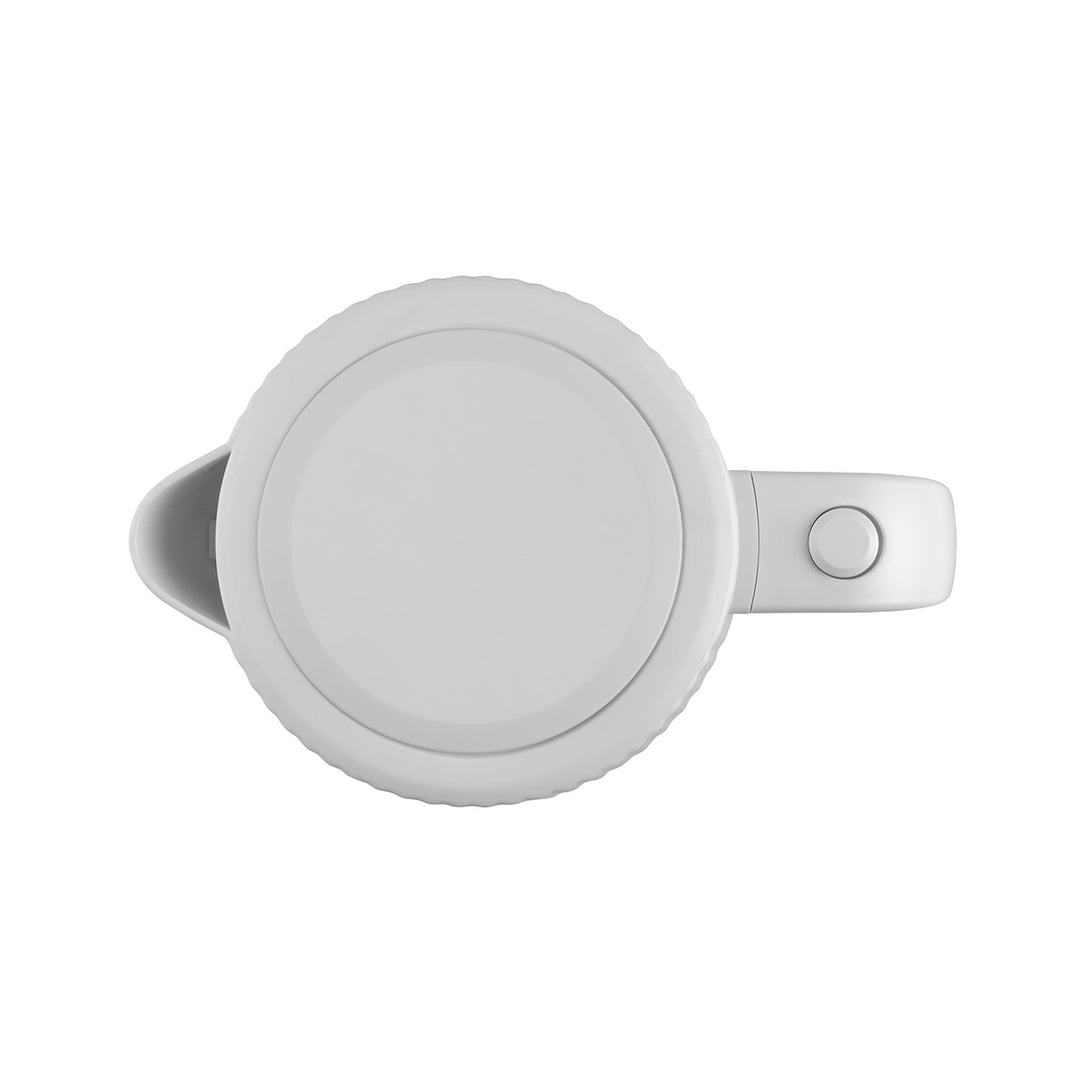 Ceainic electric Concept din plastic, 1.7L, design cu caneluri, sistem triplu de siguranță, filtru de sedimente, indicator al nivelului apei, alb, RK2390