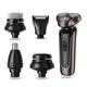 Set de bărbierit Maestro 5 în 1, aparat de ras, aparat de tuns nasul, perie de curățare facială, vârf de masaj, aparat de tuns părul, carcasă impermeabilă, timp de funcționare de până la 60 min, MR-674