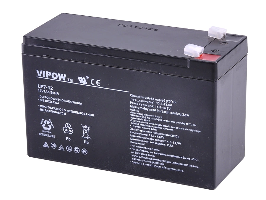 Baterie gel fără întreținere 12V 7Ah Vipow BAT0211