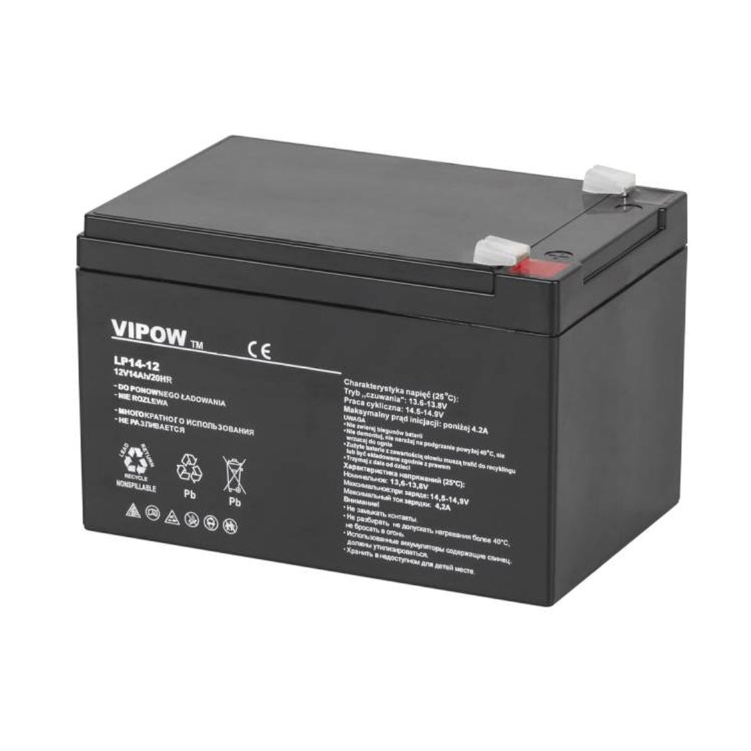Baterie gel VIPOW AGM BAT0217 fără întreținere 12V 14Ah