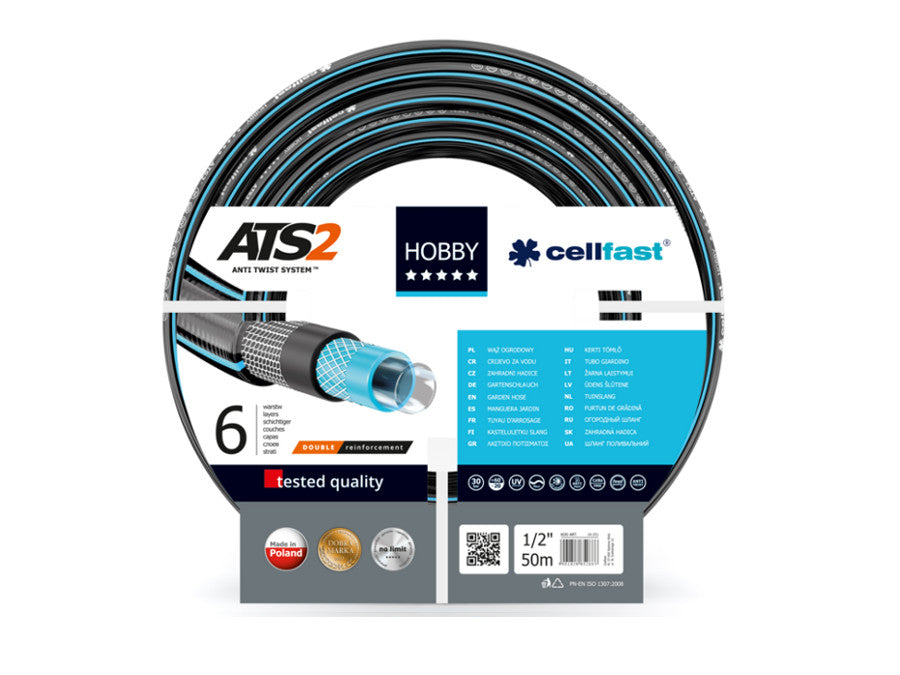 Furtun de grădină Cellfast Hobby cu 6 straturi ATS2 1/2" 50m