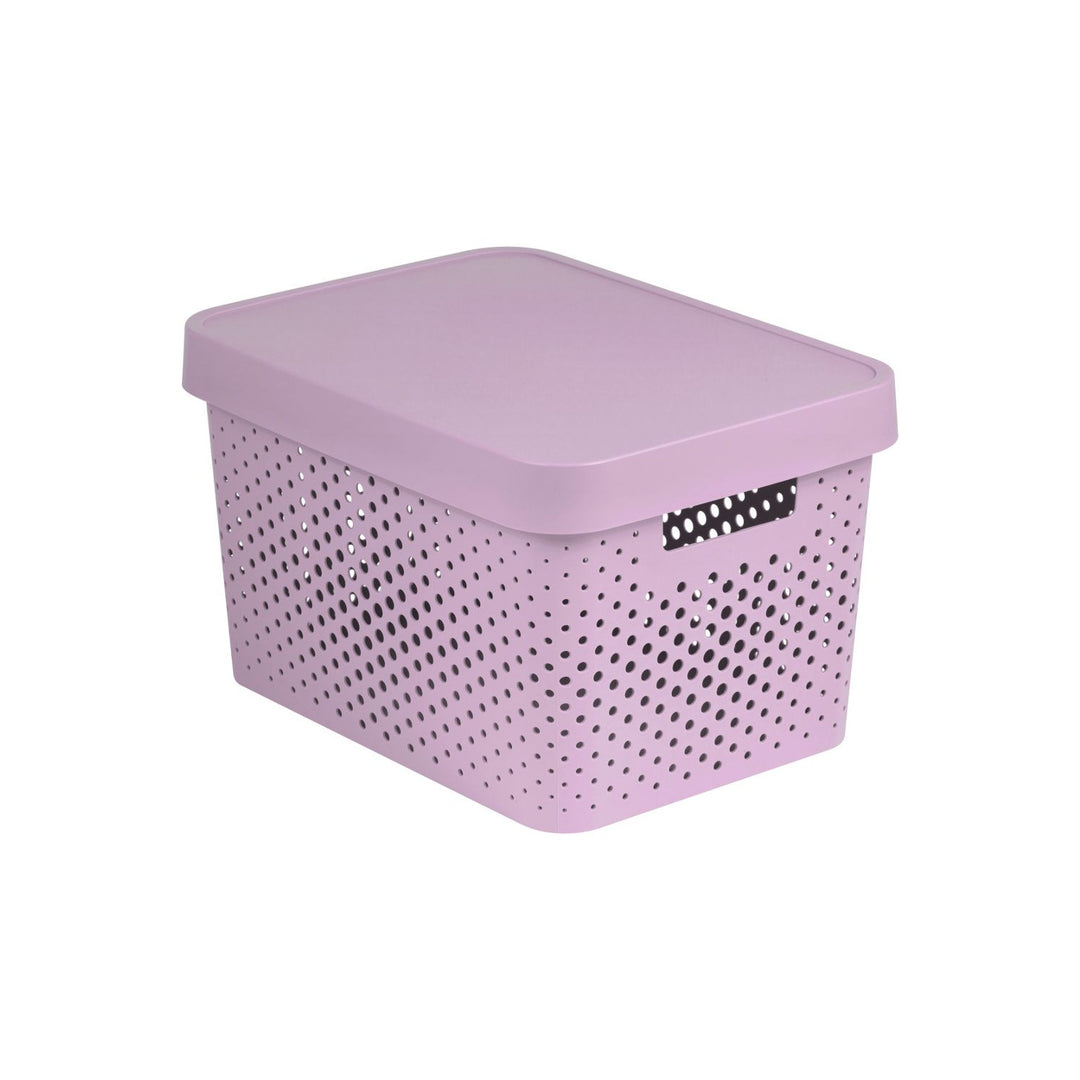 Container ajurat Curver cu capac Infinity 17L roz