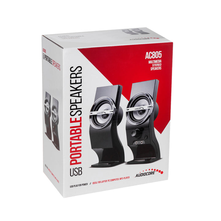 Difuzoare de calculator Audiocore de 6W, USB, negru, AC805