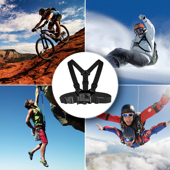 Suport Maclean MC-773, pentru piept, cu bretele sport, pentru smartphone, aparat foto, GoPro