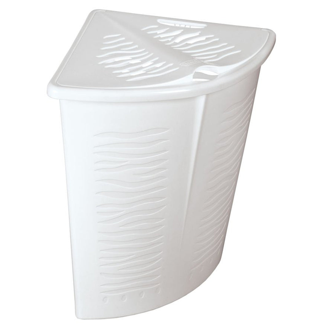 BranQ - Coș de rufe cu colțuri 45L | Zebra White | Coș de rufe cu colțuri | Plastic