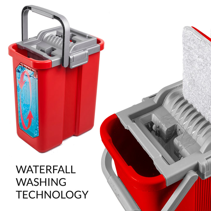 Mop plat cu galeata si storcator GreenBlue MaxiClean GB850 + doua reincarcari